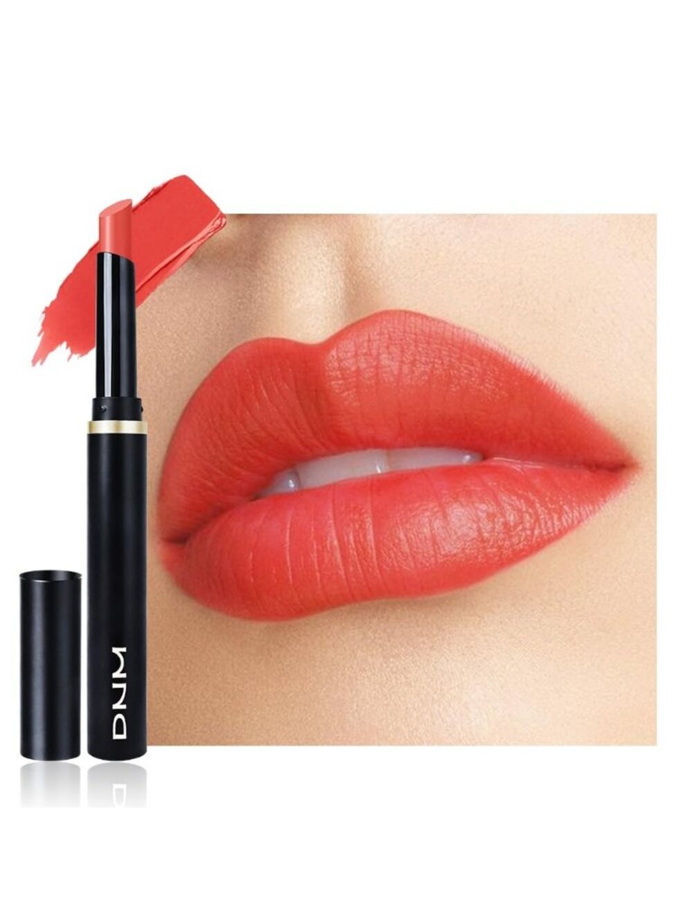 Women's 896# Coral Red Long Lasting Waterproof Velvet Matte Stick Lipstick